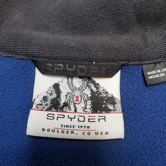 Spyder Men's Sz M Blue Outbound Half Zip Pullover Long Sleeve Mock Neck Sweater - Picture 3 of 9